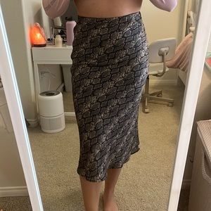 Urban Outfitters Snake Print Midi Skirt